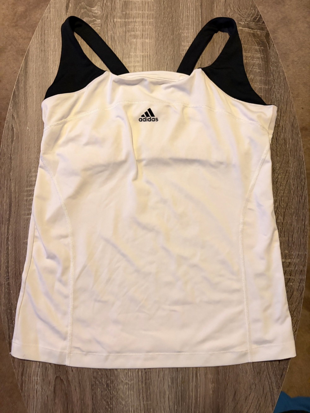 adidas White and Black Racerback Tank Top